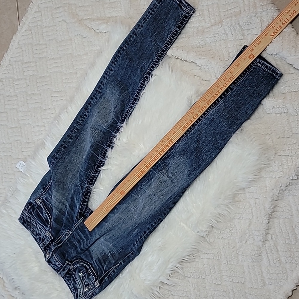 Miss Me Jeans Signature Skinny Floral Stitching Size 28 - Picture 9 of 9